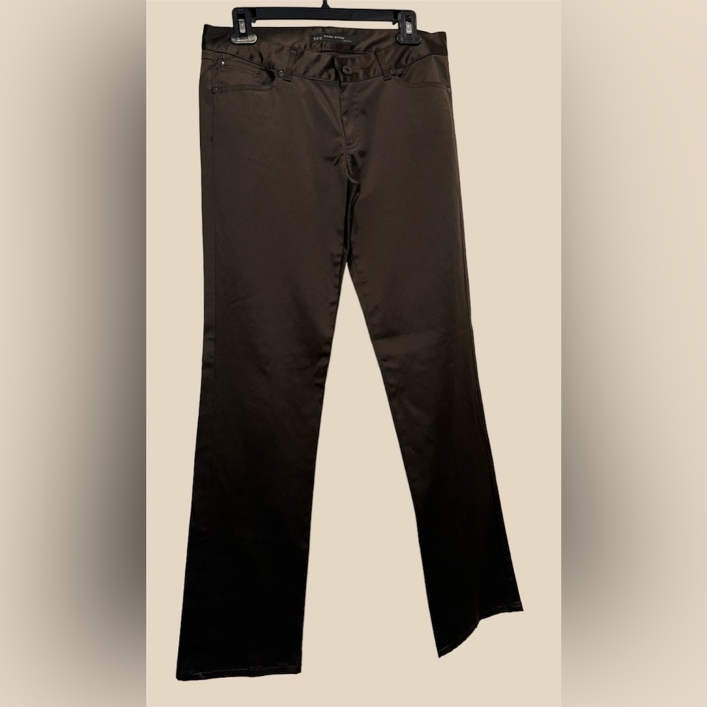🛍️SALE🛍️ Zara Basic Satin Jeans / Pants / Trousers (Brown) - Picture 2 of 16